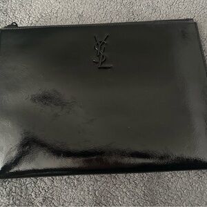 YSL Saint Laurent Vernice/Patent Pouch 8.25inx11.5in